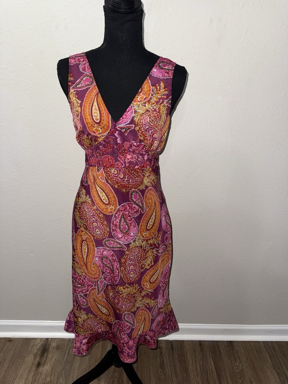 Vintage 90s Y2K Giorgio Fiorlini Maxi Dress 10 Fairy Grunge Pink Paisley